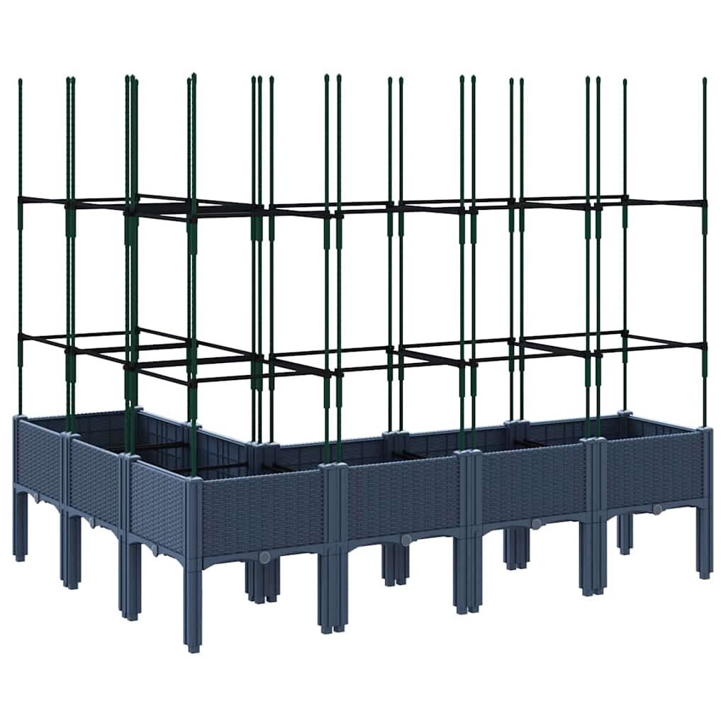 Garden Planter with Trellis Blue Grey 160x120x142,5 cm PP