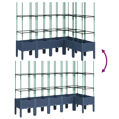 Garden Planter with Trellis Blue Grey 160x120x142,5 cm PP