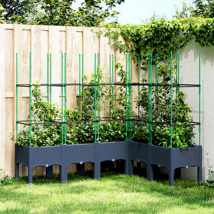 Garden Planter with Trellis Blue Grey 160x120x142,5 cm PP