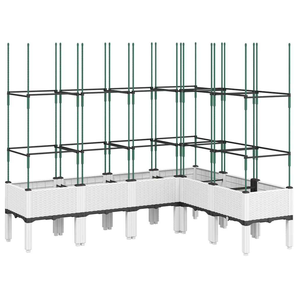 Garden Planter with Trellis White 160x120x142.5 cm PP