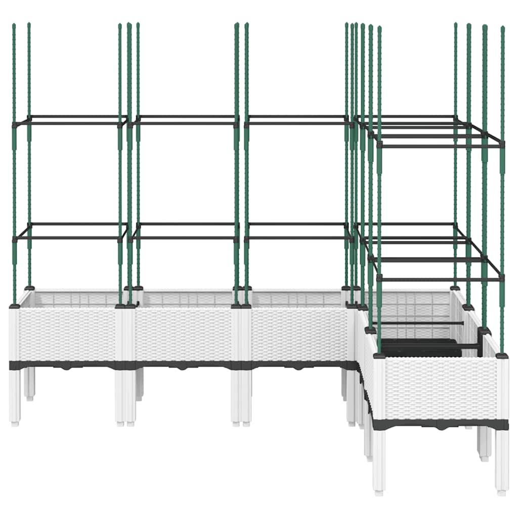 Garden Planter with Trellis White 160x120x142,5 cm PP
