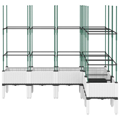 Garden Planter with Trellis White 160x120x142,5 cm PP