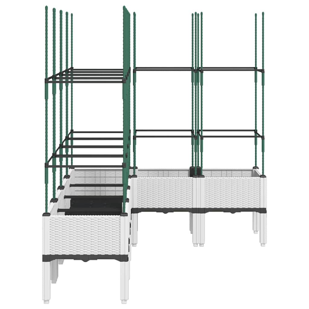 Garden Planter with Trellis White 160x120x142,5 cm PP