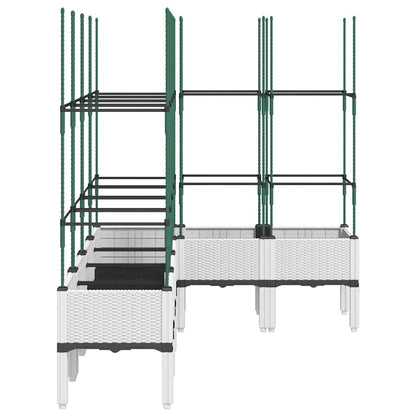 Garden Planter with Trellis White 160x120x142,5 cm PP