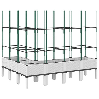 Garden Planter with Trellis White 160x120x142,5 cm PP
