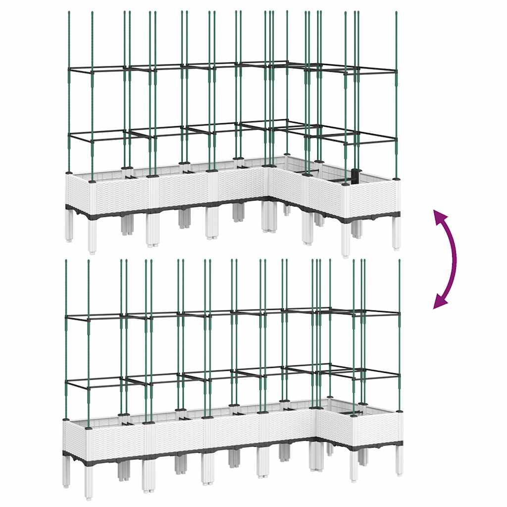 Garden Planter with Trellis White 160x120x142.5 cm PP