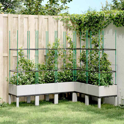 Garden Planter with Trellis White 160x120x142,5 cm PP