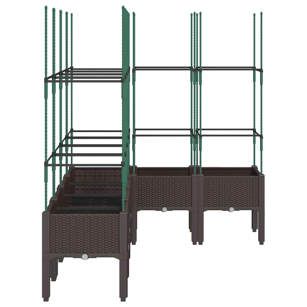Garden Planter with Trellis Brown 160x120x142.5 cm PP