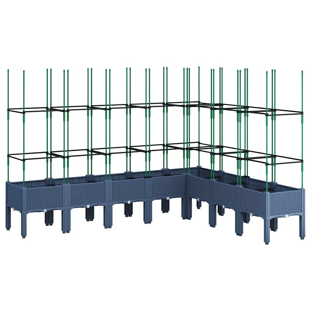 Garden Planter with Trellis Blue Grey 200x160x142,5 cm PP