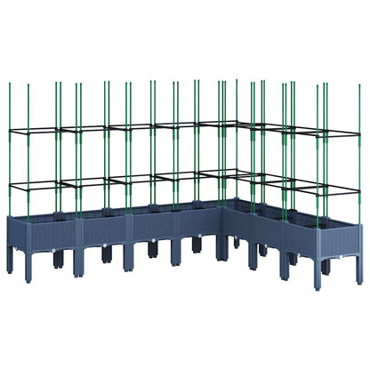 Garden Planter with Trellis Blue Grey 200x160x142,5 cm PP