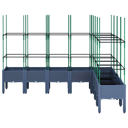 Garden Planter with Trellis Blue Grey 200x160x142,5 cm PP