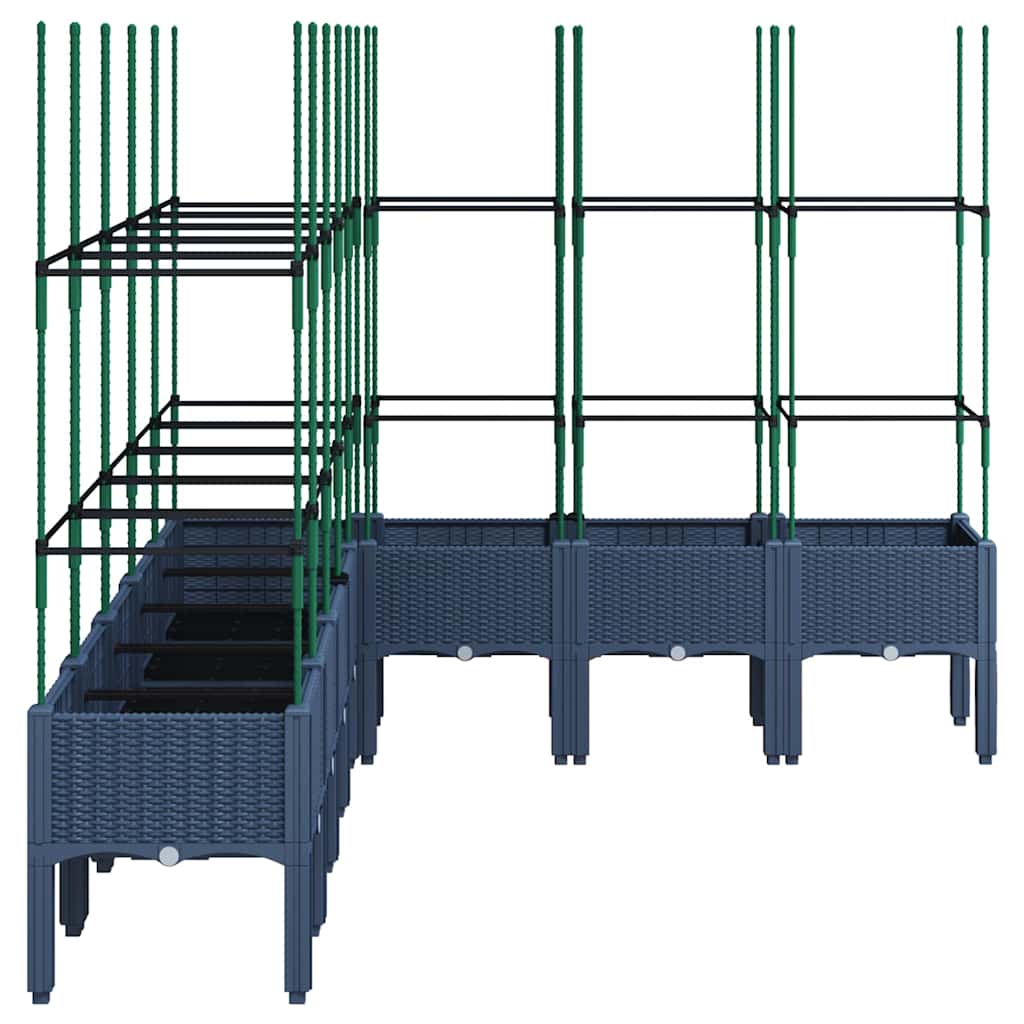 Garden Planter with Trellis Blue Grey 200x160x142,5 cm PP