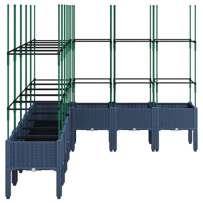 Garden Planter with Trellis Blue Grey 200x160x142,5 cm PP