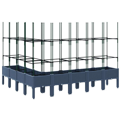 Garden Planter with Trellis Blue Grey 200x160x142,5 cm PP