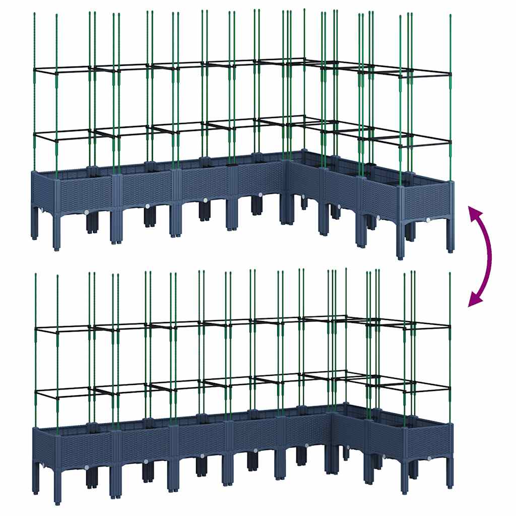 Garden Planter with Trellis Blue Grey 200x160x142,5 cm PP
