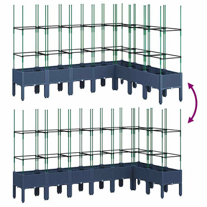 Garden Planter with Trellis Blue Grey 200x160x142,5 cm PP