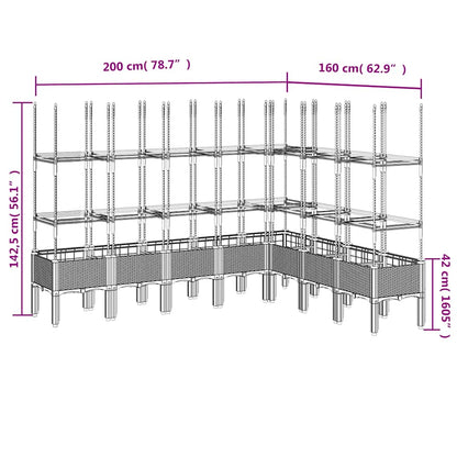 Garden Planter with Trellis Blue Grey 200x160x142.5 cm PP