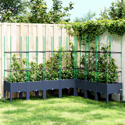 Garden Planter with Trellis Blue Grey 200x160x142,5 cm PP