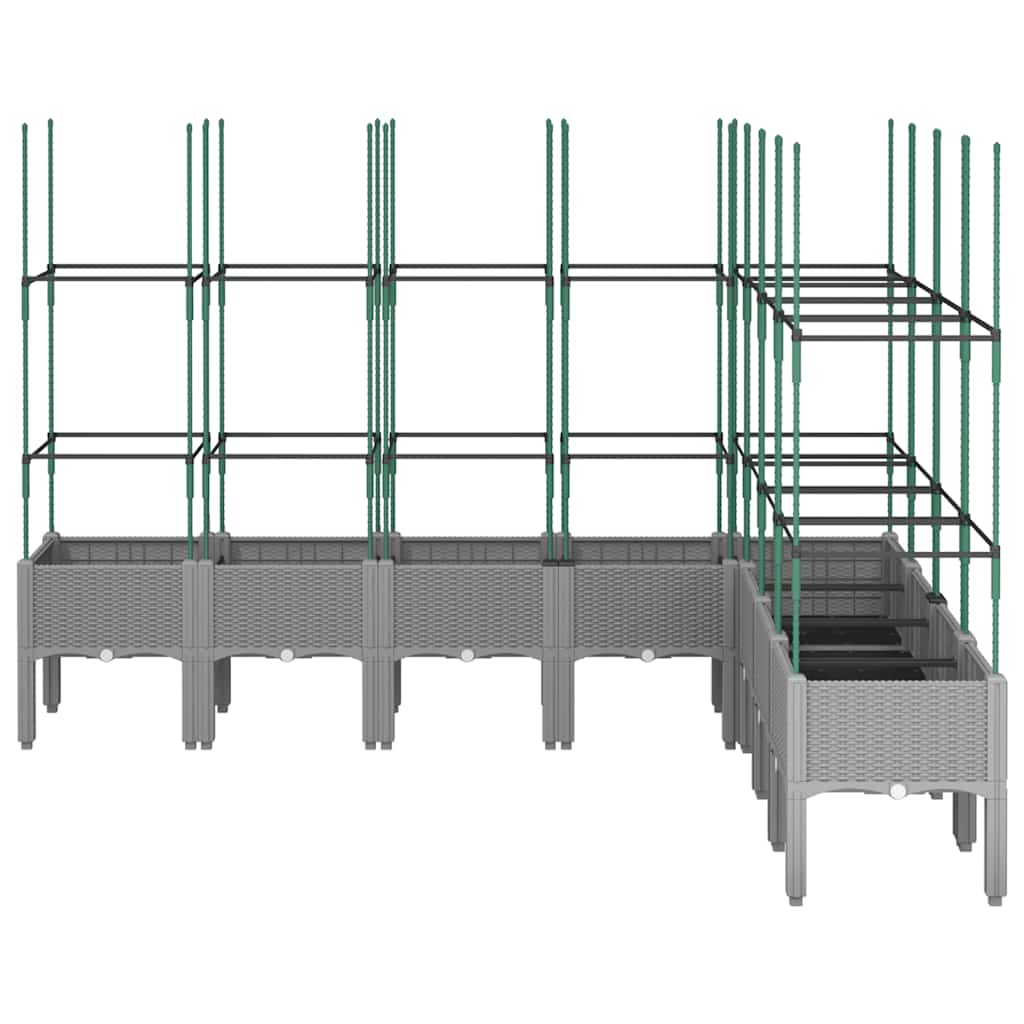 Garden Planter with Trellis Light Grey 200x160x142,5 cm PP