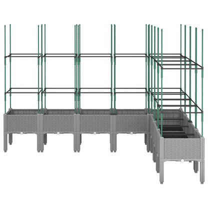 Garden Planter with Trellis Light Grey 200x160x142,5 cm PP