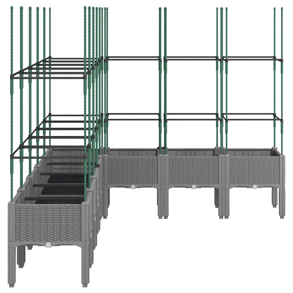 Garden Planter with Trellis Light Grey 200x160x142,5 cm PP
