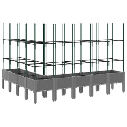 Garden Planter with Trellis Light Grey 200x160x142,5 cm PP