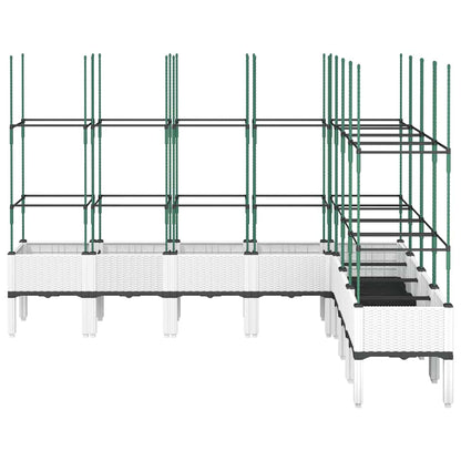 Garden Planter with Trellis White 200x160x142,5 cm PP