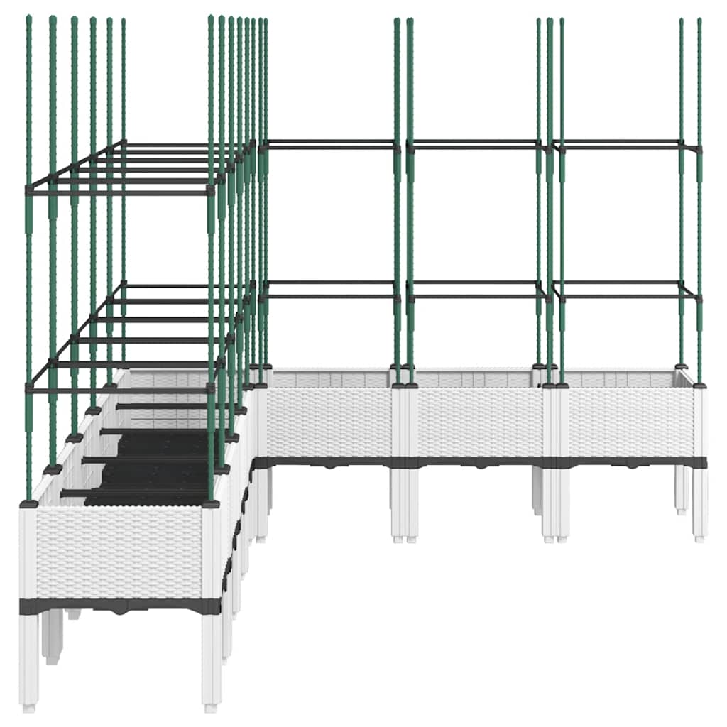 Garden Planter with Trellis White 200x160x142,5 cm PP