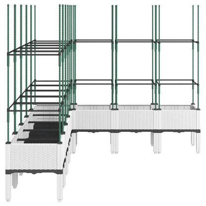 Garden Planter with Trellis White 200x160x142,5 cm PP