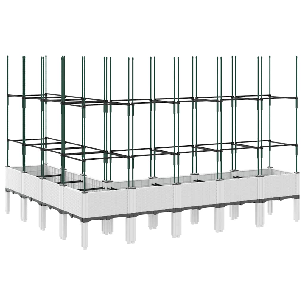Garden Planter with Trellis White 200x160x142,5 cm PP