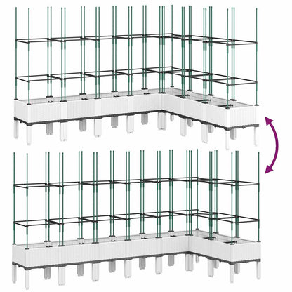 Garden Planter with Trellis White 200x160x142,5 cm PP