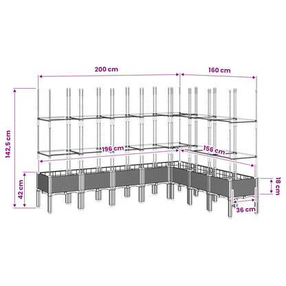 Garden Planter with Trellis White 200x160x142,5 cm PP