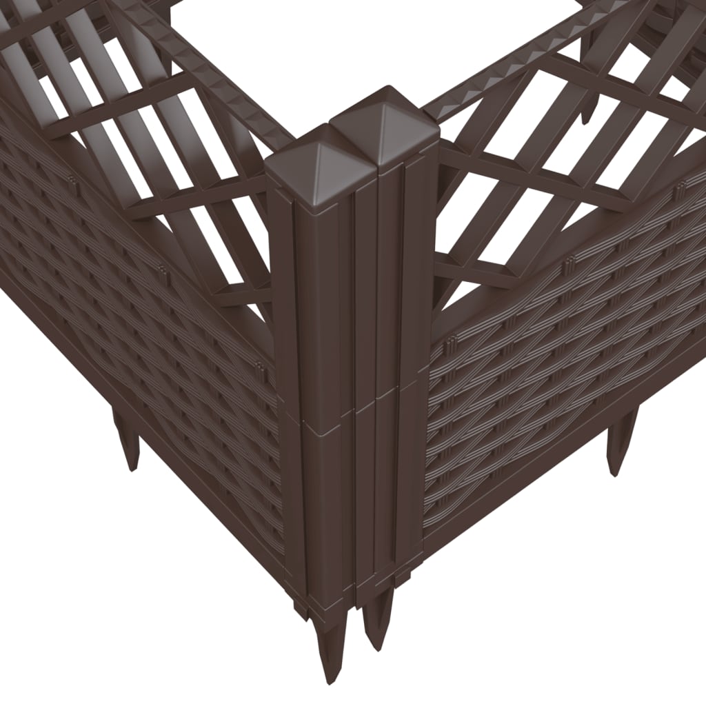 Garden Planter with Pegs Brown 43.5x43.5x43.5 cm PP
