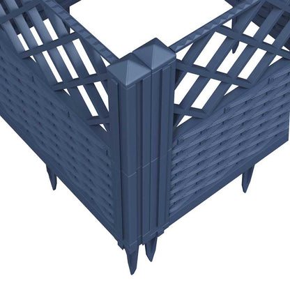 Garden Planter with Pegs Blue Grey 123.5x43.5x43.5 cm PP