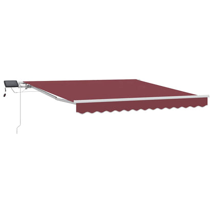 Manual Retractable Awning with LED Burgundy 300x250 cm