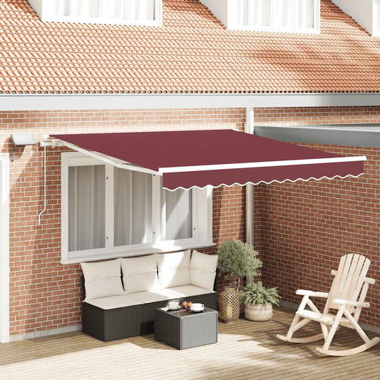 Retractable Awning Burgundy 300 x 250 cm Fabric and Aluminium