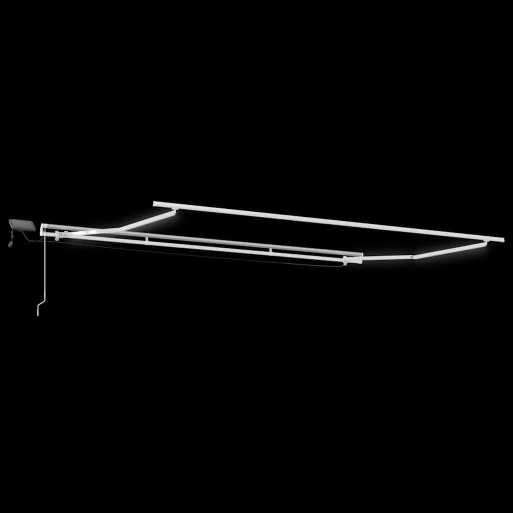 Manual Retractable Awning with LED Burgundy 400x300 cm