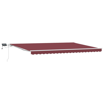 Manual Retractable Awning with LED Burgundy 500x300 cm