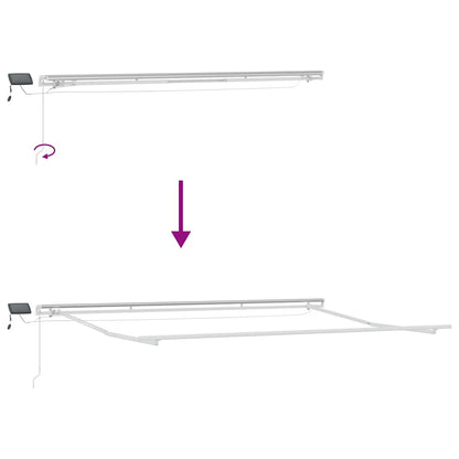 Manual Retractable Awning with LED Burgundy 500x300 cm