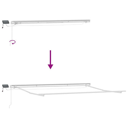 Manual Retractable Awning with LED Burgundy 600x300 cm