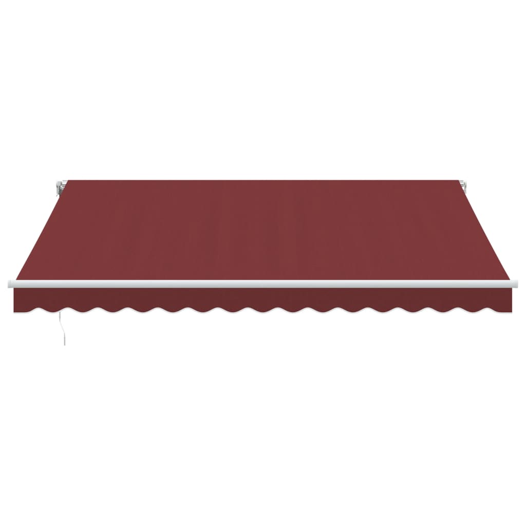 Manual Retractable Awning with LED Burgundy 400x350 cm