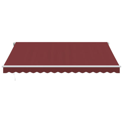Manual Retractable Awning with LED Burgundy 400x350 cm