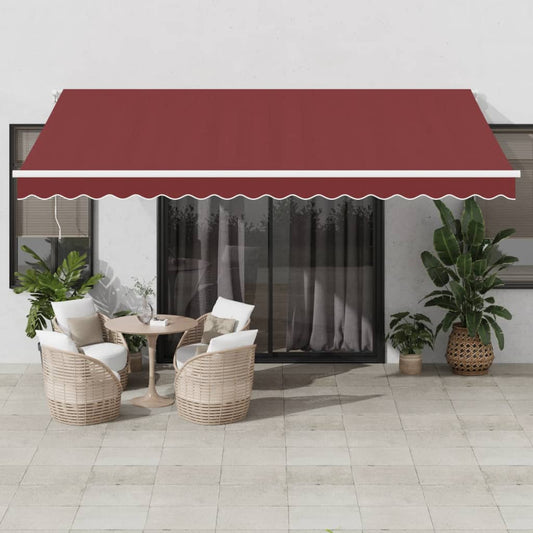 Retractable Awning | Burgundy, White