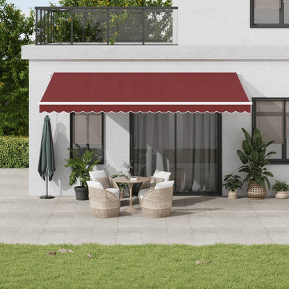 Manual Retractable Awning Burgundy 500x350 cm