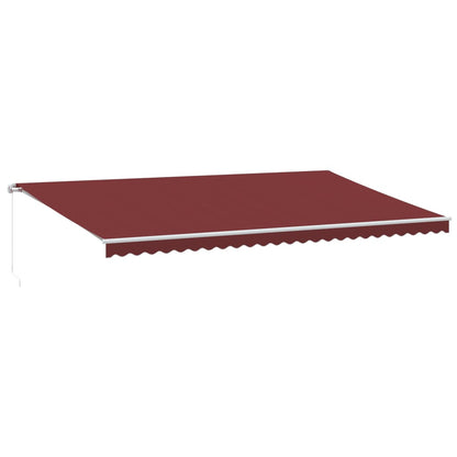 Retractable Awning Burgundy 600 x 350 cm Fabric and Aluminium