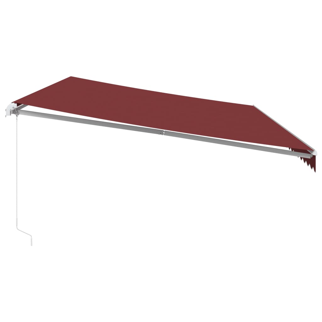 Retractable Awning Burgundy 600 x 350 cm Fabric and Aluminium