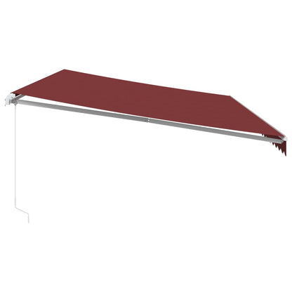 Retractable Awning Burgundy 600 x 350 cm Fabric and Aluminium