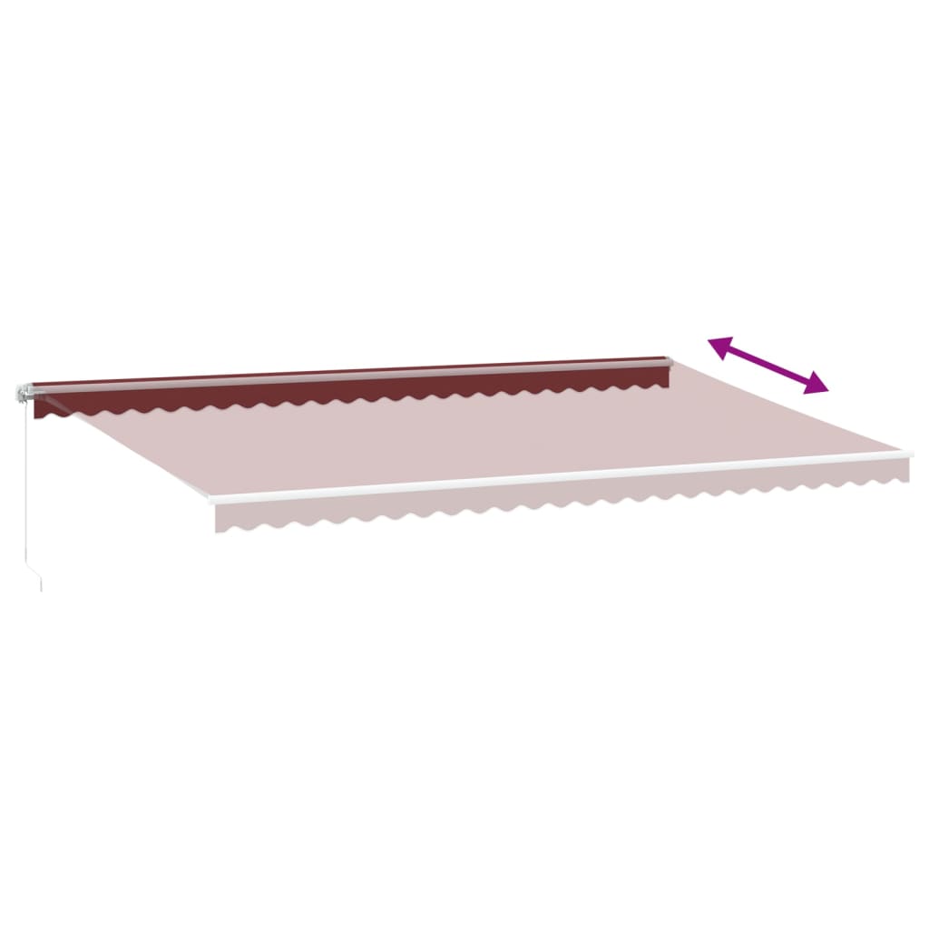 Retractable Awning Burgundy 600 x 350 cm Fabric and Aluminium