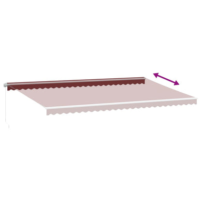 Retractable Awning Burgundy 600 x 350 cm Fabric and Aluminium