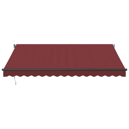 Manual Retractable Awning with LEDs Burgundy 400x350 cm